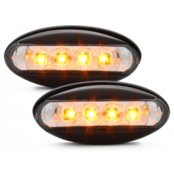 LED Clignotants latéraux Peugeot 206  boitier Noir _ RS clear