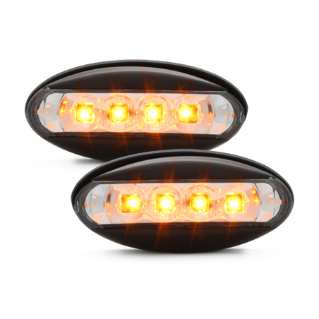 LED Clignotants latéraux Peugeot 206  boitier Noir _ RS clear