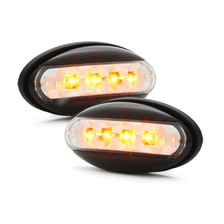 LED Clignotants latéraux Peugeot 206  boitier Noir _ RS clear