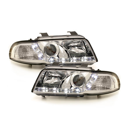  Phares D-LITE AUDI A4 B5 95-98  Led Drl  chrome