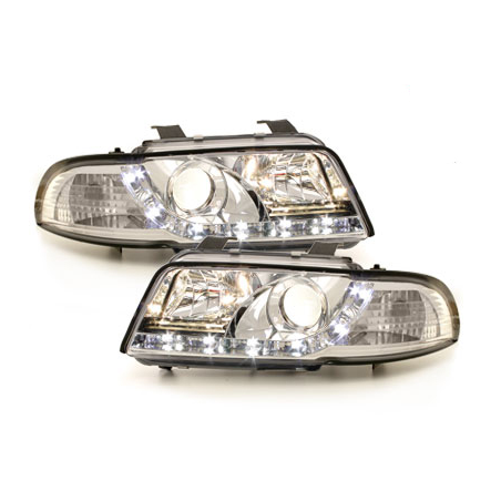  Phares D-LITE AUDI A4 B5 95-98  Led Drl  chrome