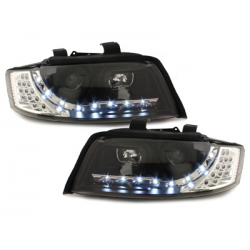 Phares DAYLINE avec clignotants Led AUDI A4 8E 01-04  Led Drl  noir