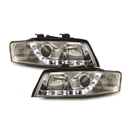  Phares D-LITE  Phares AUDI A4 8E Led Drl chrome