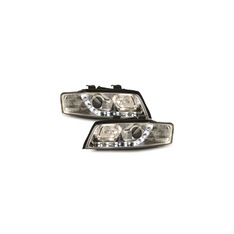  Phares D-LITE  Phares AUDI A4 8E Led Drl chrome