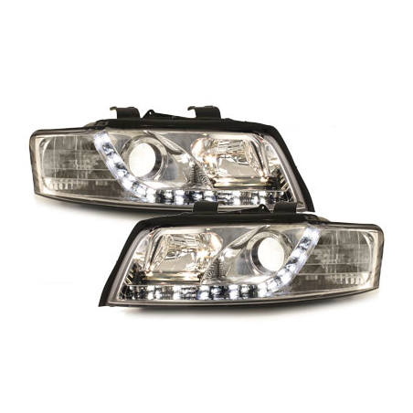  Phares D-LITE  Phares AUDI A4 8E Led Drl chrome