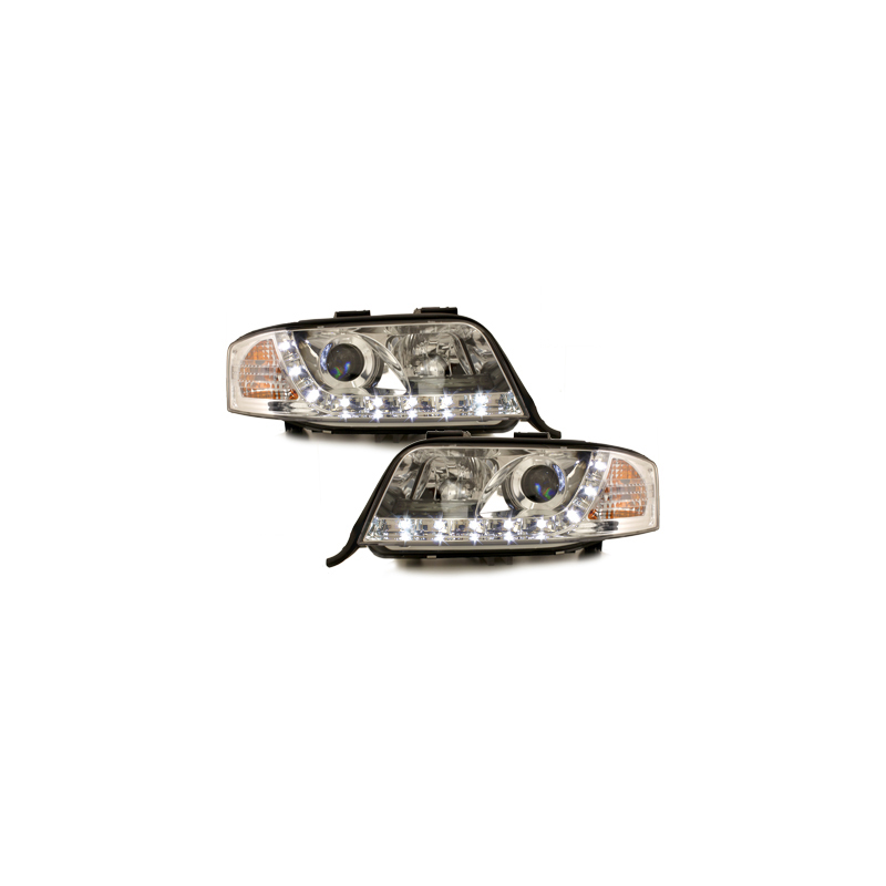  Phares DAYLINE AUDI A6 4B 01-04  Led Drl chrome