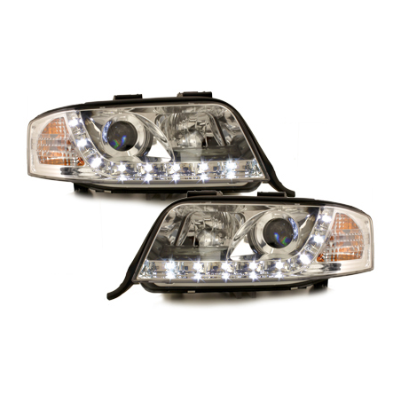  Phares DAYLINE AUDI A6 4B 01-04  Led Drl chrome