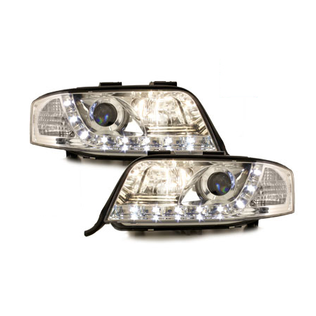  Phares DAYLINE AUDI A6 4B 01-04  Led Drl chrome