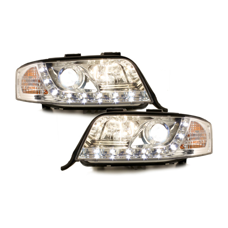  Phares DAYLINE AUDI A6 4B 01-04  Led Drl chrome