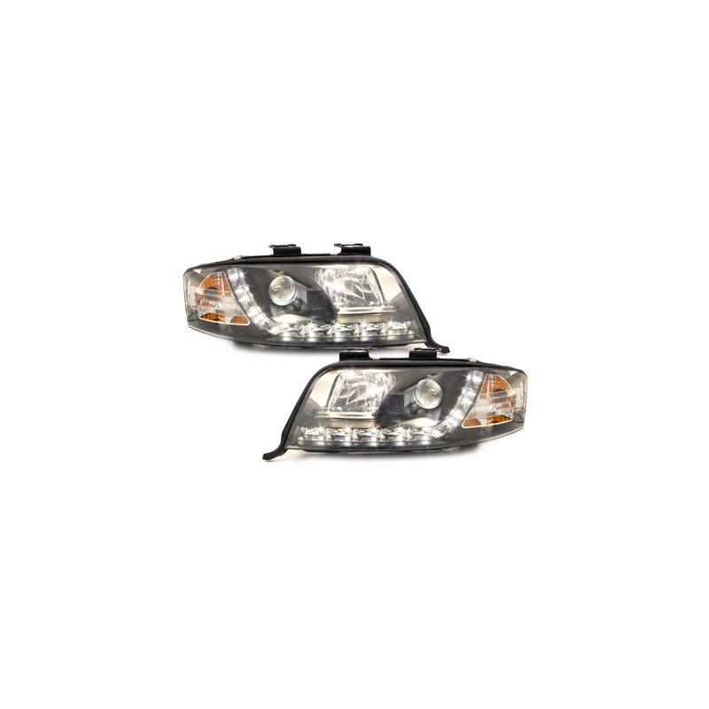  Phares DAYLINE AUDI A6 4B 01-04  Led Drl  noir
