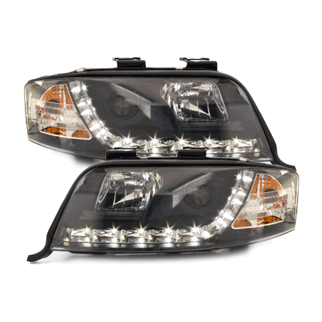  Phares DAYLINE AUDI A6 4B 01-04  Led Drl  noir