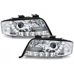  Phares D-LITE AUDI A6 4B 01-04  Led Drl  chrome