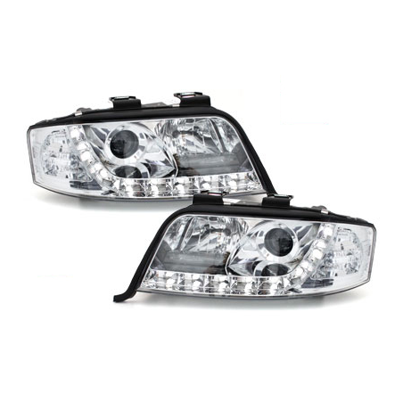  Phares D-LITE AUDI A6 4B 01-04  Led Drl  chrome