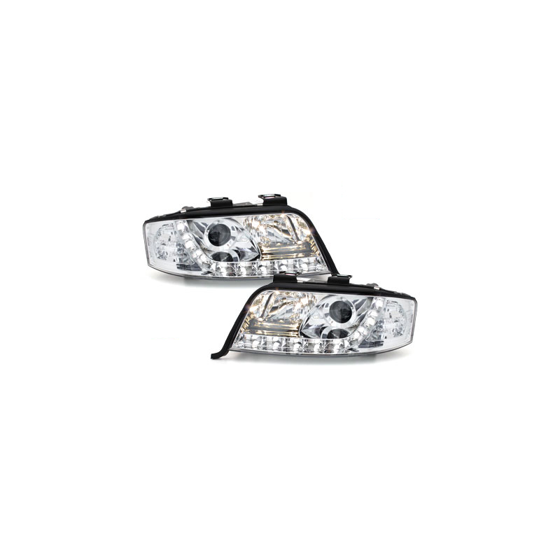  Phares D-LITE AUDI A6 4B 01-04  Led Drl  chrome