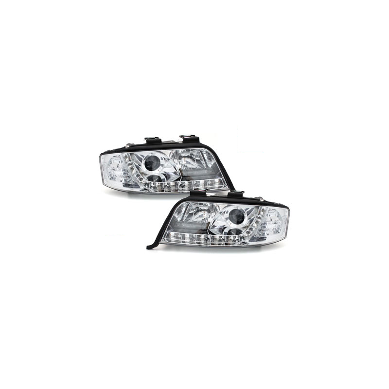  Phares D-LITE AUDI A6 4B 01-04  Led Drl  chrome