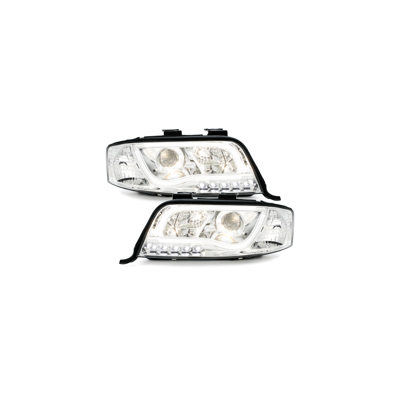 Phares avec feux diurnes AUDI A6 4B 97-00 Chrome