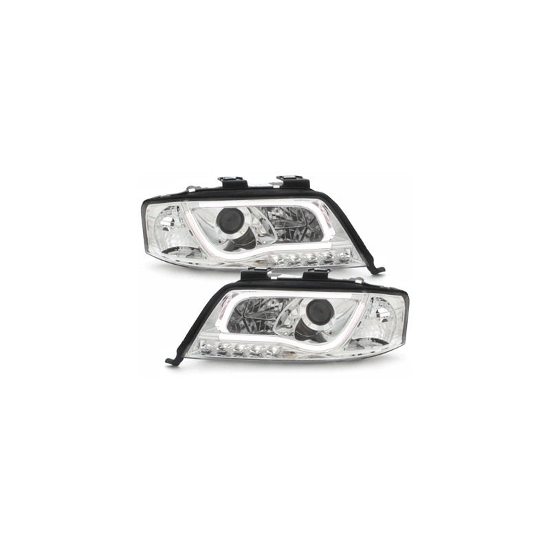Phares avec feux diurnes AUDI A6 4B 97-00 Chrome