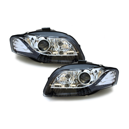  Phares DAYLINE AUDI A4 B7 04-08 Led Drl noir