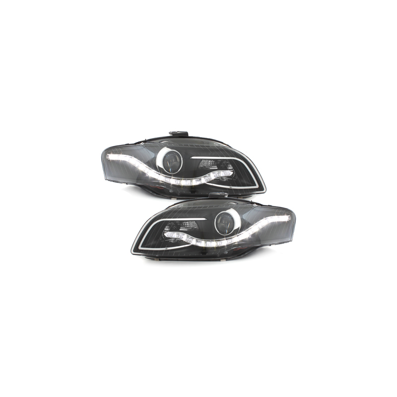 Phares avec feux diurnes AUDI A4 B7 04-08 Noir