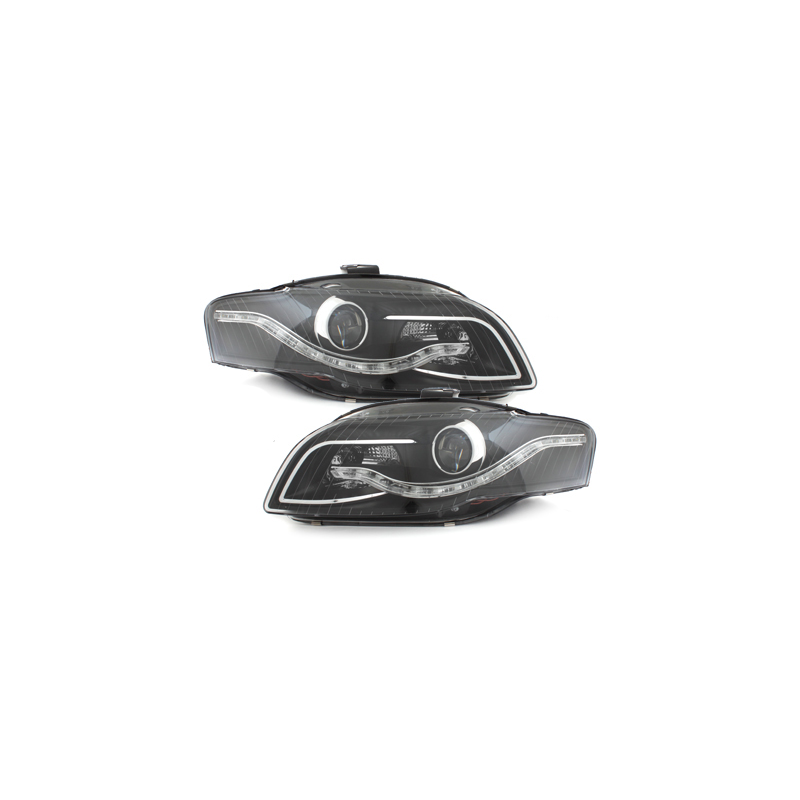Phares avec feux diurnes AUDI A4 B7 04-08 Noir