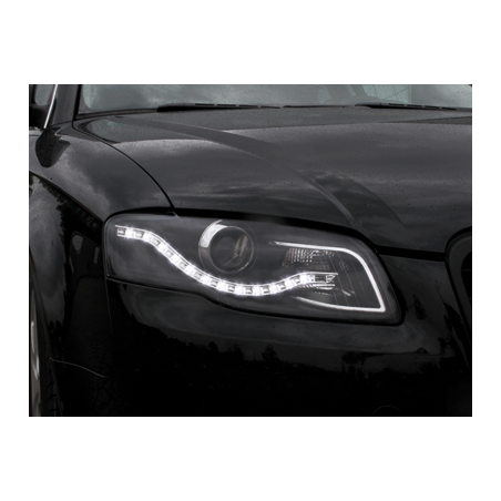 Phares avec feux diurnes AUDI A4 B7 04-08 Noir