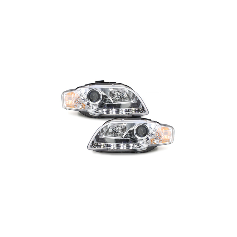  Phares DAYLINE AUDI A4 B7 04-08  Led Drl chrome