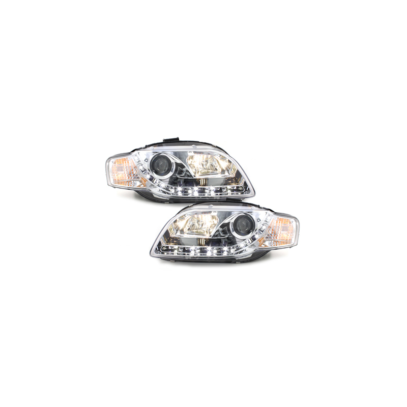  Phares DAYLINE AUDI A4 B7 04-08  Led Drl chrome