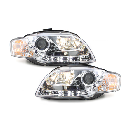  Phares DAYLINE AUDI A4 B7 04-08  Led Drl chrome