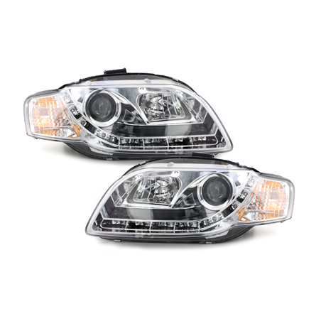  Phares DAYLINE AUDI A4 B7 04-08  Led Drl chrome