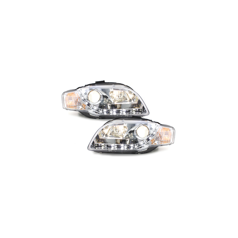  Phares DAYLINE AUDI A4 B7 04-08  Led Drl chrome