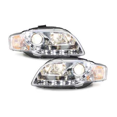  Phares DAYLINE AUDI A4 B7 04-08  Led Drl chrome