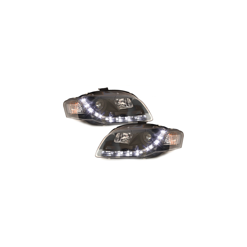  Phares DAYLINE AUDI A4 B7 04-08 Led Drl noir