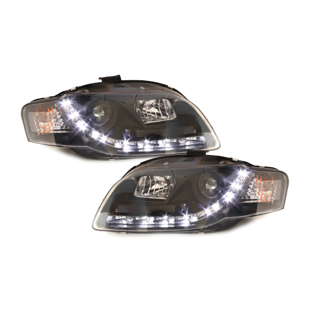  Phares DAYLINE AUDI A4 B7 04-08 Led Drl noir