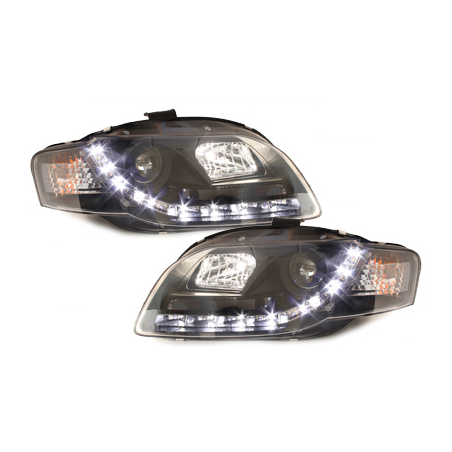  Phares DAYLINE AUDI A4 B7 04-08 Led Drl noir