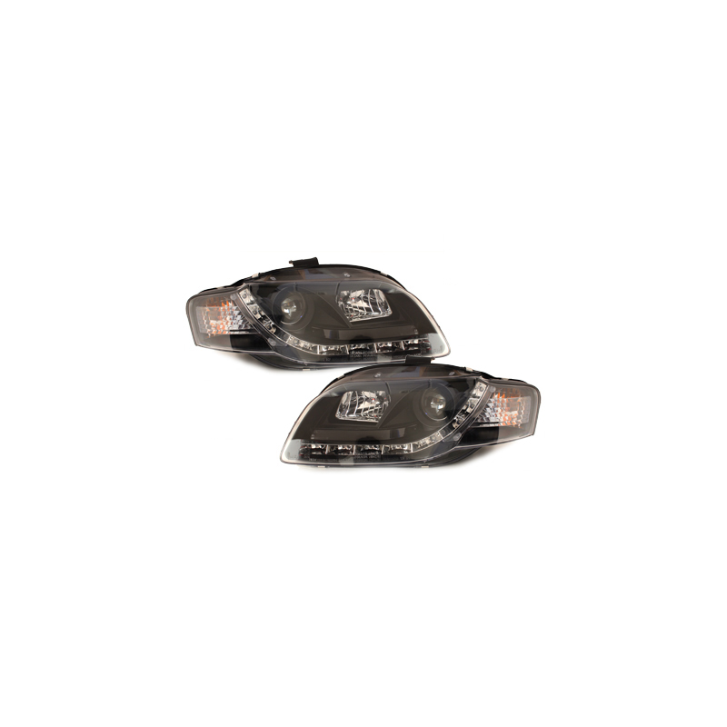  Phares DAYLINE AUDI A4 B7 04-08 Led Drl noir
