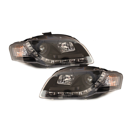  Phares DAYLINE AUDI A4 B7 04-08 Led Drl noir