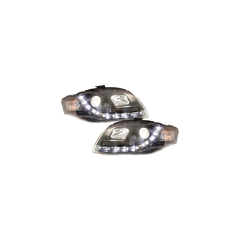  Phares DAYLINE AUDI A4 B7 04-08 Led Drl noir