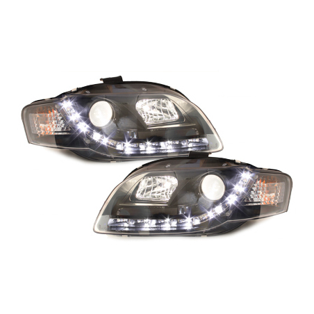  Phares DAYLINE AUDI A4 B7 04-08 Led Drl noir