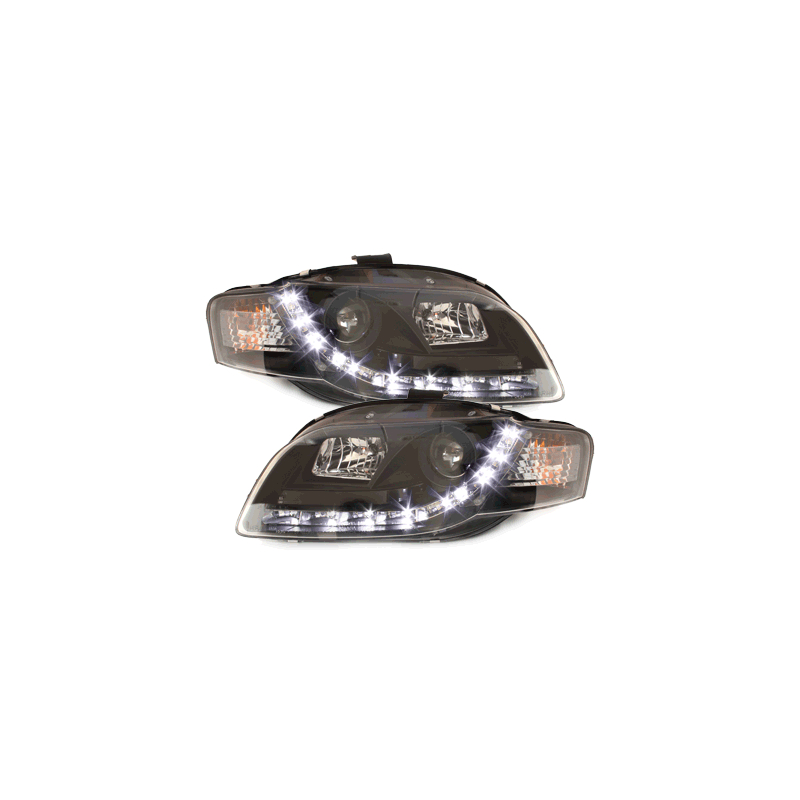  Phares DAYLINE AUDI A4 B7 04-08 Led Drl noir