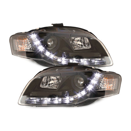  Phares DAYLINE AUDI A4 B7 04-08 Led Drl noir