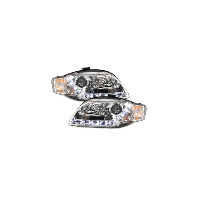  Phares D-LITE AUDI A4 B7  Led Drl  chrome