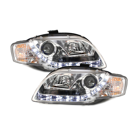  Phares D-LITE AUDI A4 B7  Led Drl  chrome