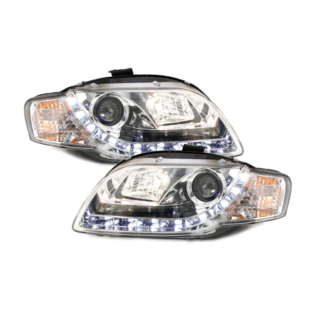  Phares D-LITE AUDI A4 B7  Led Drl  chrome