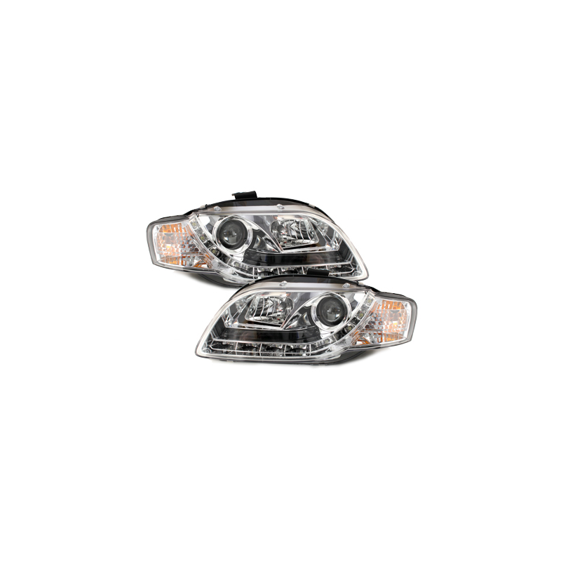  Phares D-LITE AUDI A4 B7  Led Drl  chrome