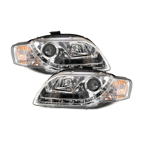  Phares D-LITE AUDI A4 B7  Led Drl  chrome