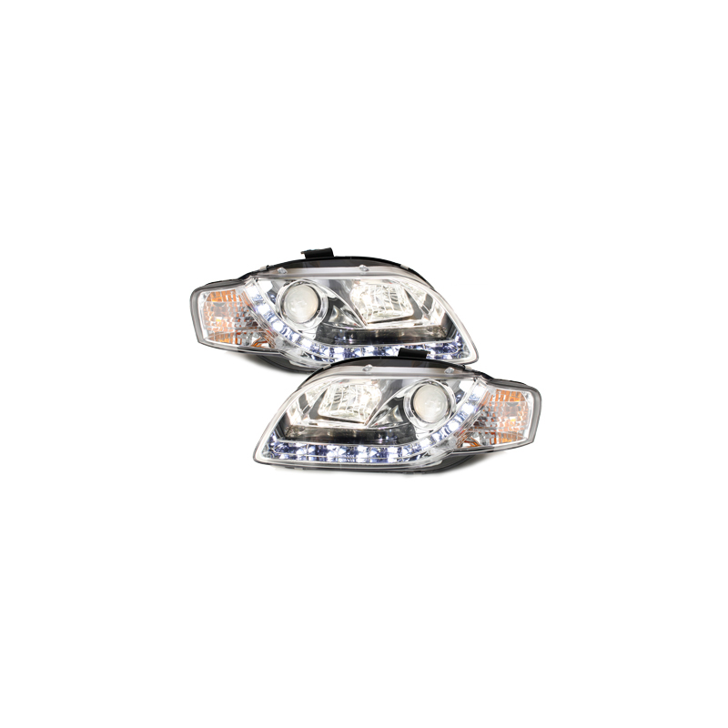  Phares D-LITE AUDI A4 B7  Led Drl  chrome