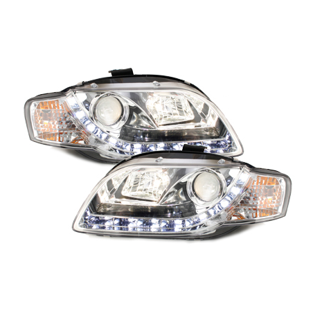  Phares D-LITE AUDI A4 B7  Led Drl  chrome