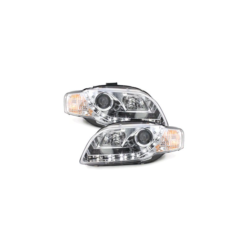  Phares D-LITE AUDI A4 B7  Led Drl  chrome