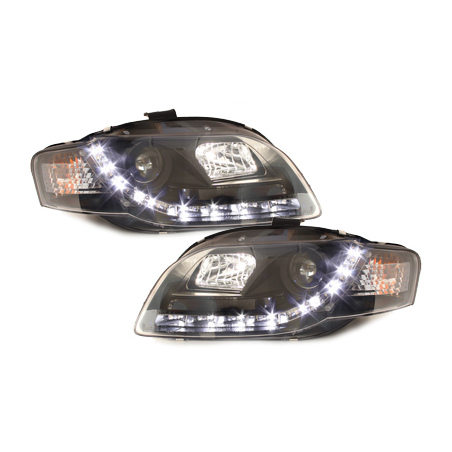  Phares D-LITE AUDI A4 B7  Led Drl noir