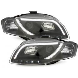Phares avec feux diurnes led AUDI A4 B7 Noir